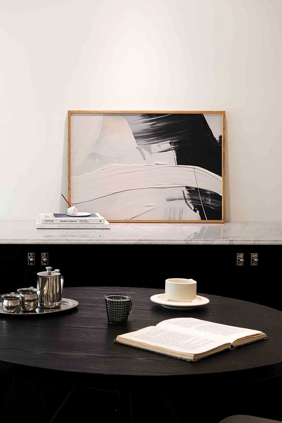 Abstracte penseelstreken Poster
