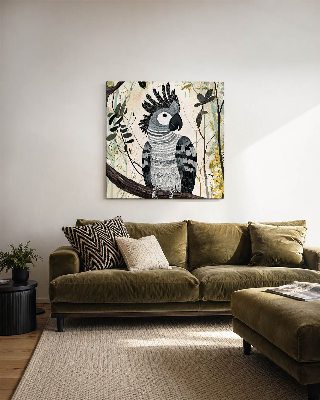 Vogelsilhouet in natuur Kunstwerk