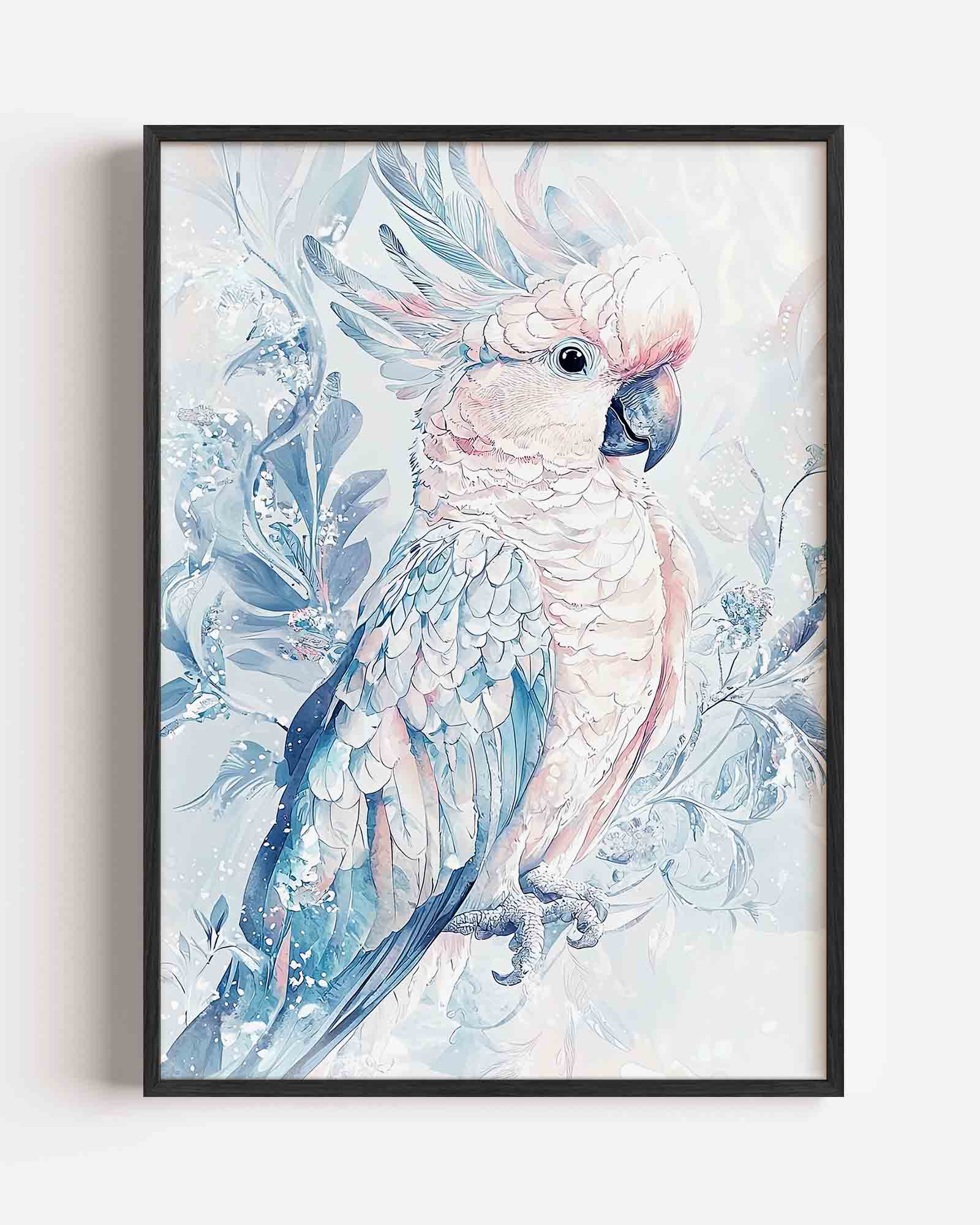 Papegaai met bladeren Poster