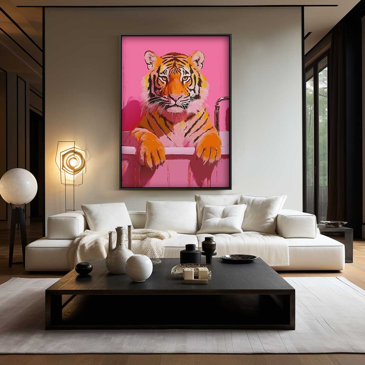 Kunstwerk „Tiger im Bad“