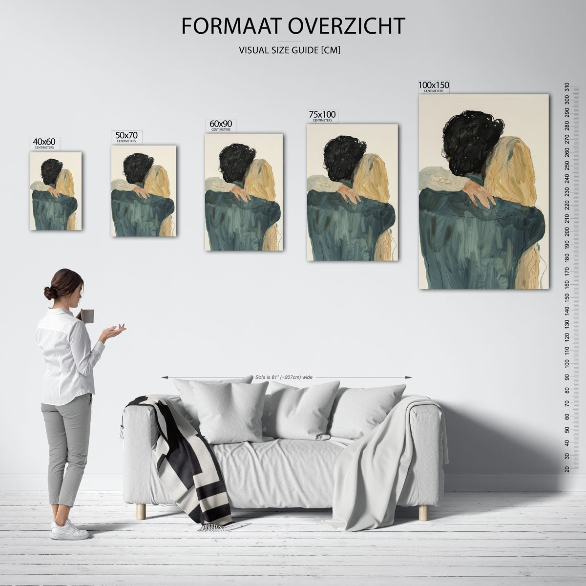 Omarmende figuren Kunstwerk