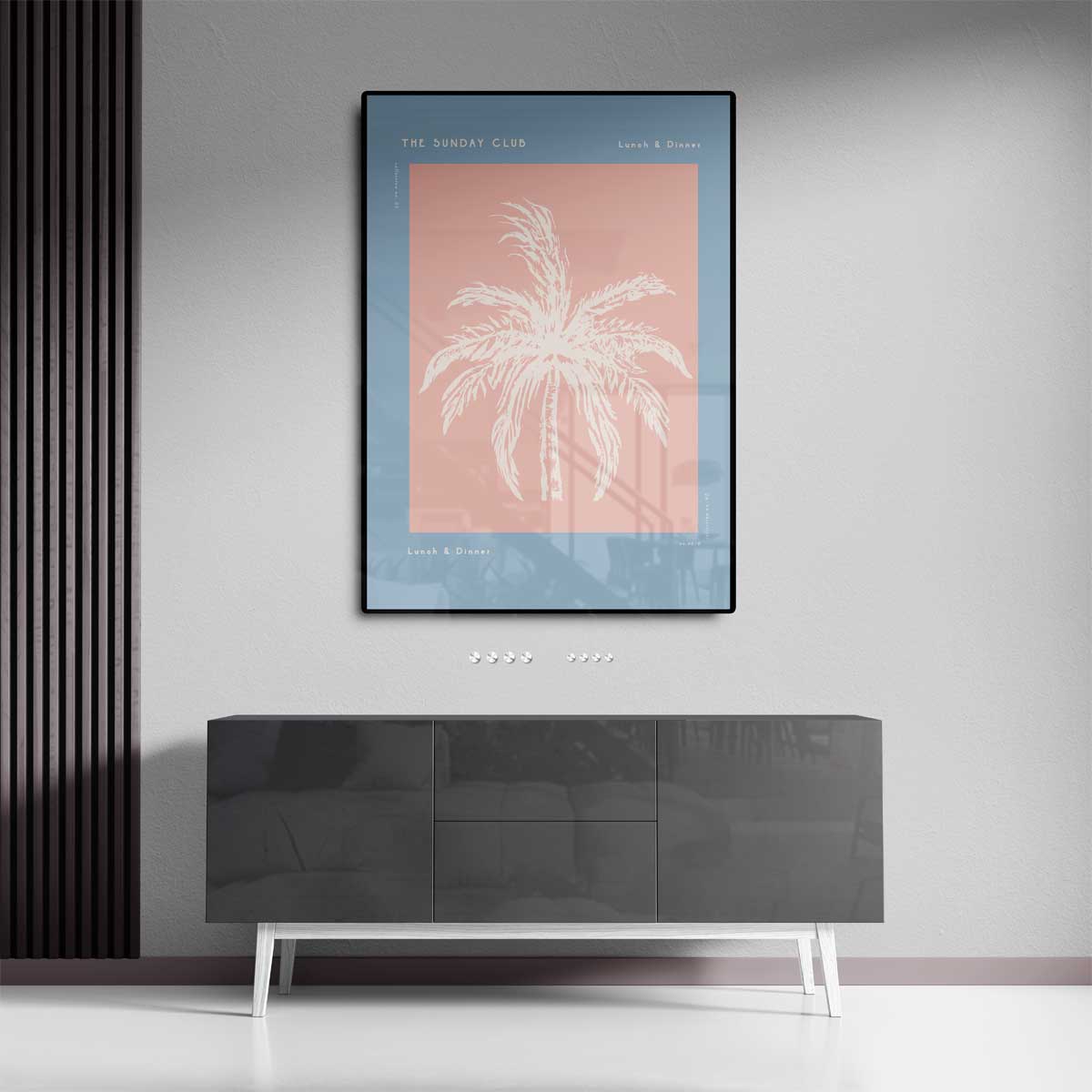 Pastel Palm Strandafdruk Kunstwerk-canvas-dibond-plexiglas-wanddecoratie-WallArtistic