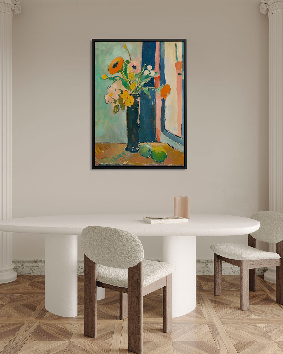 Bloemstilleven met vaas Kunstwerk