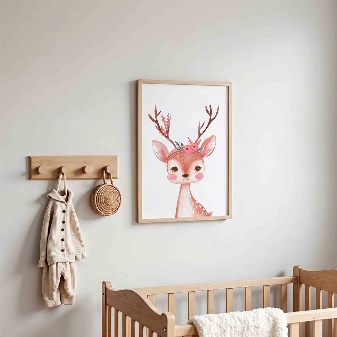 Hert met bloemen Poster
