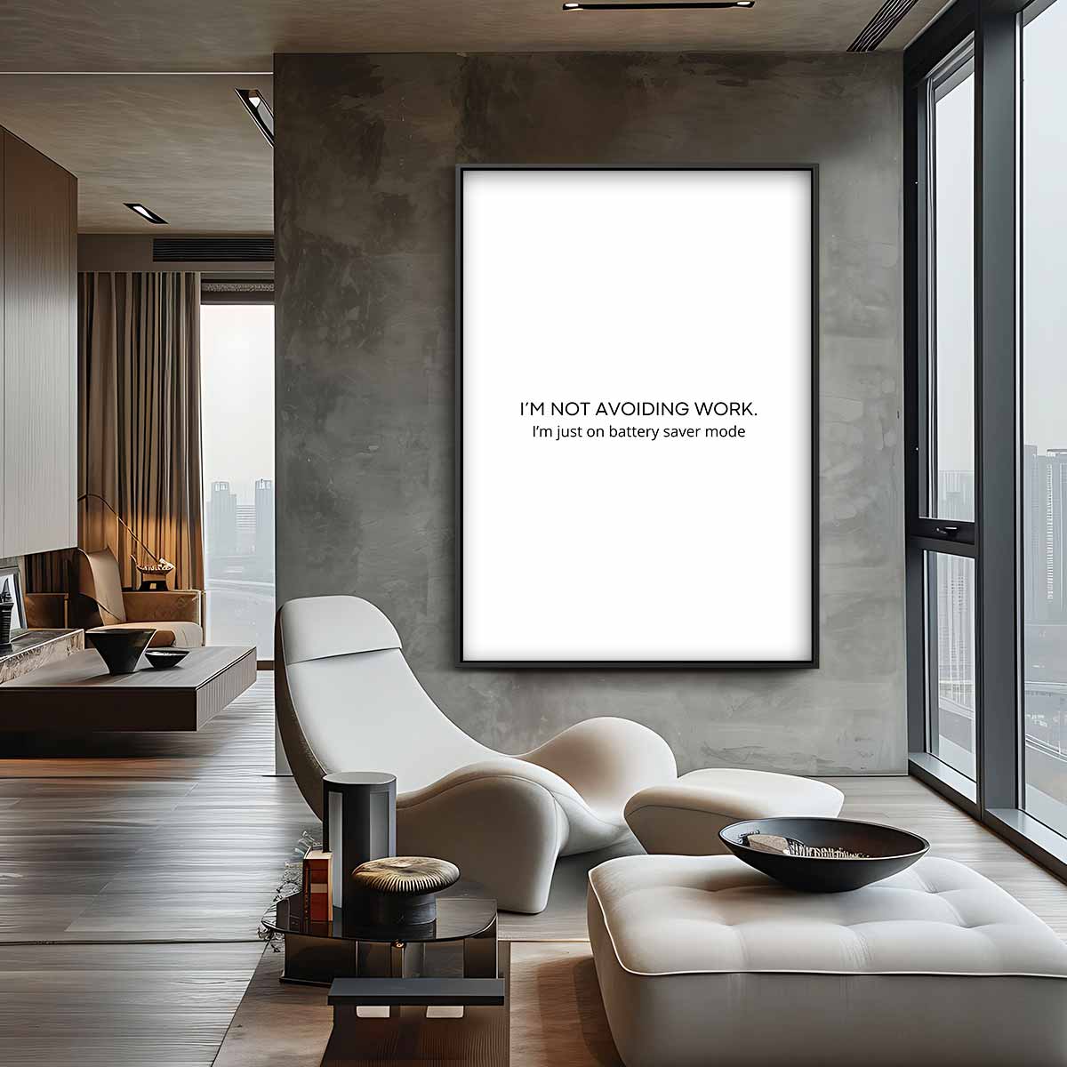 Motivatie op Spaarstand Poster Kunstwerk-canvas-dibond-plexiglas-wanddecoratie-WallArtistic