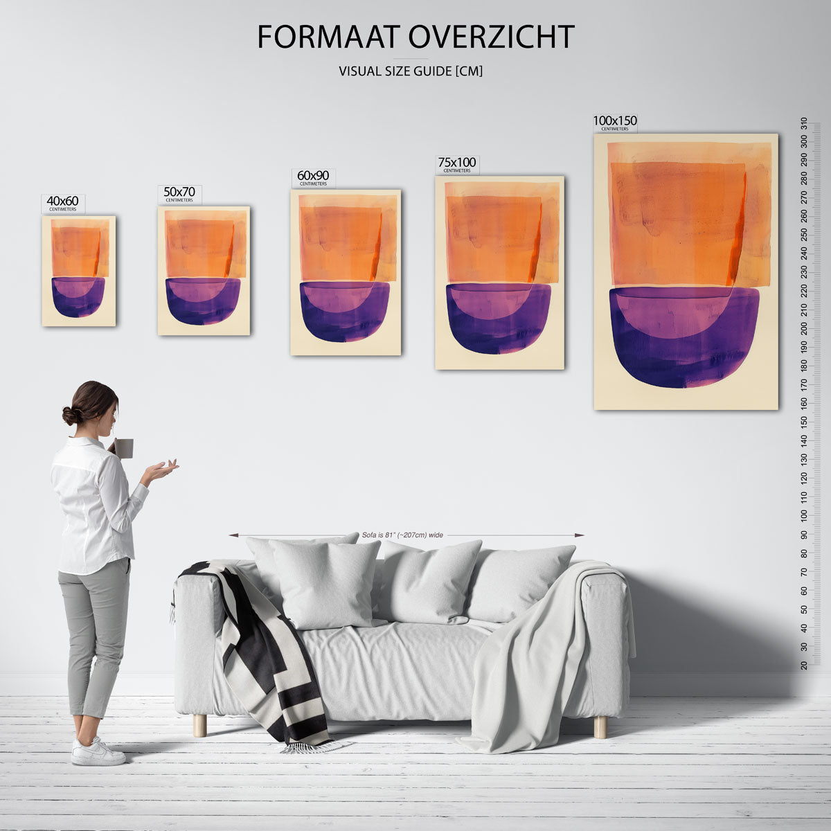 Geometrische kleurencompositie Kunstwerk