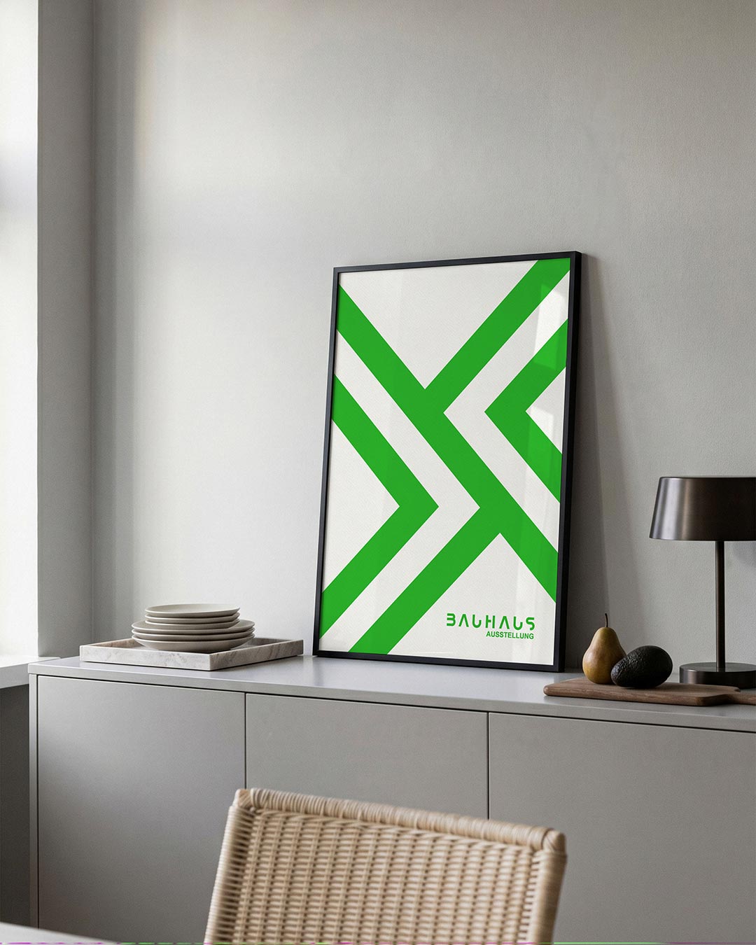 Groene lijnenstructuur Poster