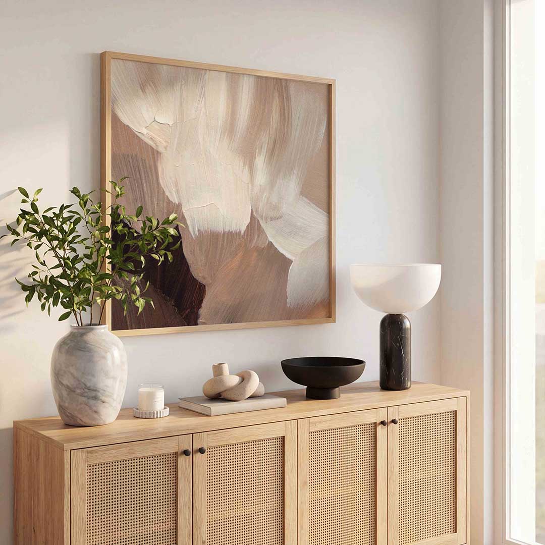 Abstracte beige vormen Poster