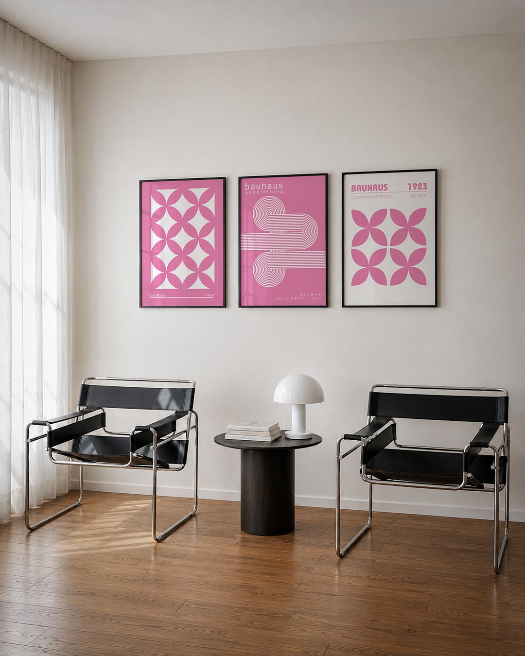 Roze cirkelpatroon Posterset