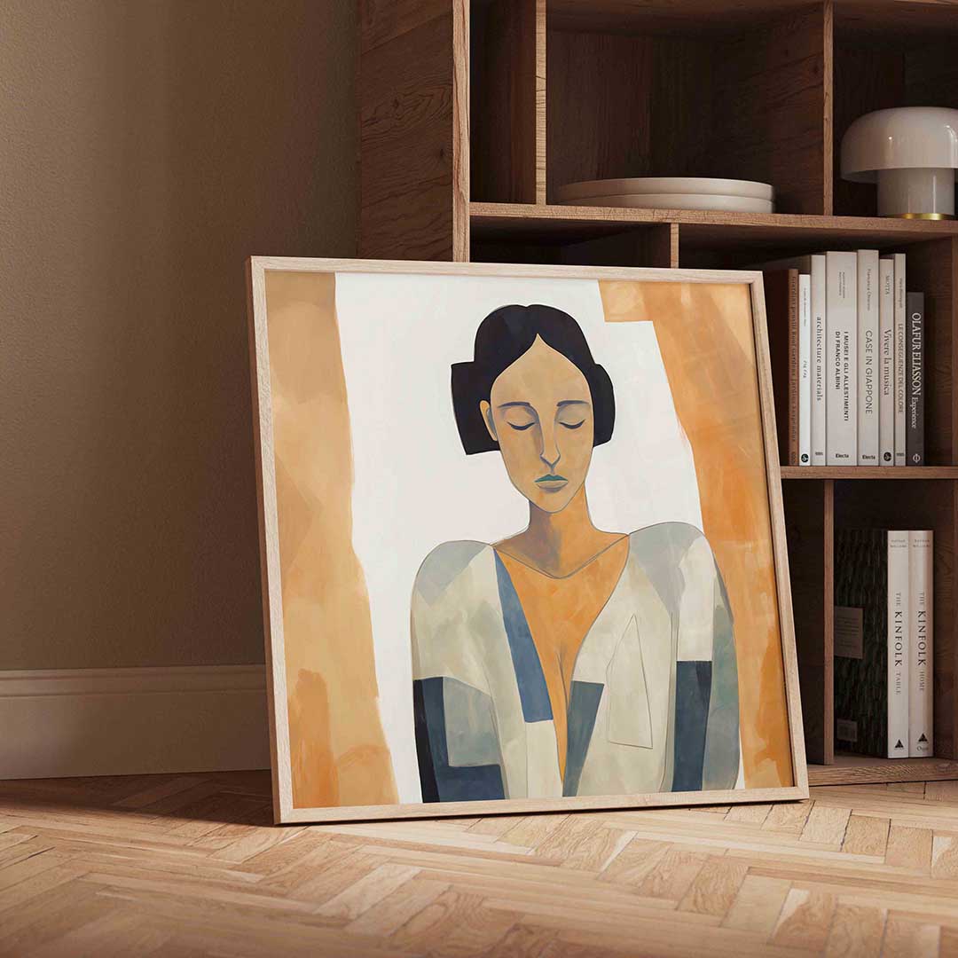 Vrouw met gesloten ogen Poster