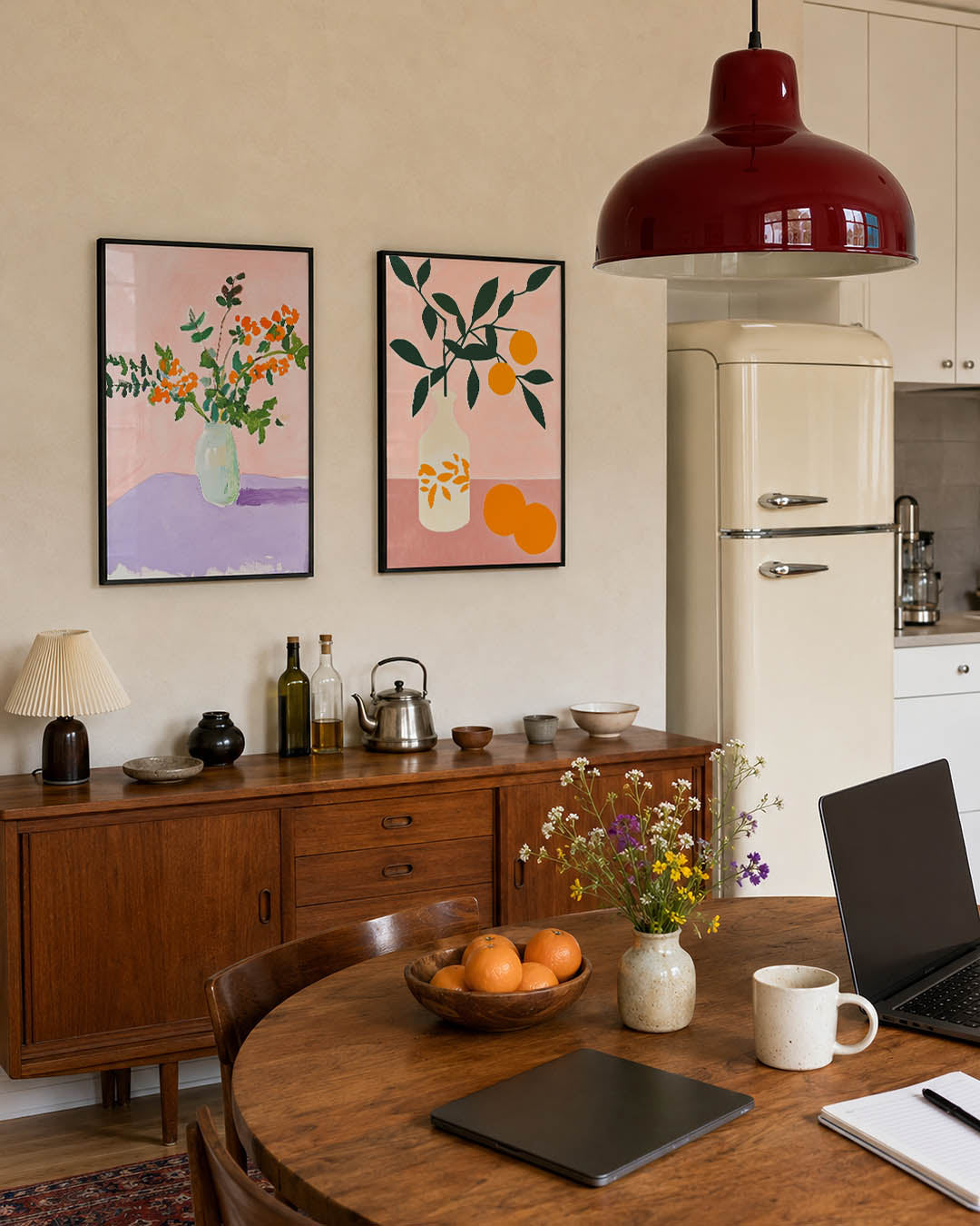 Bloemrijke kleurvlakken Posterset
