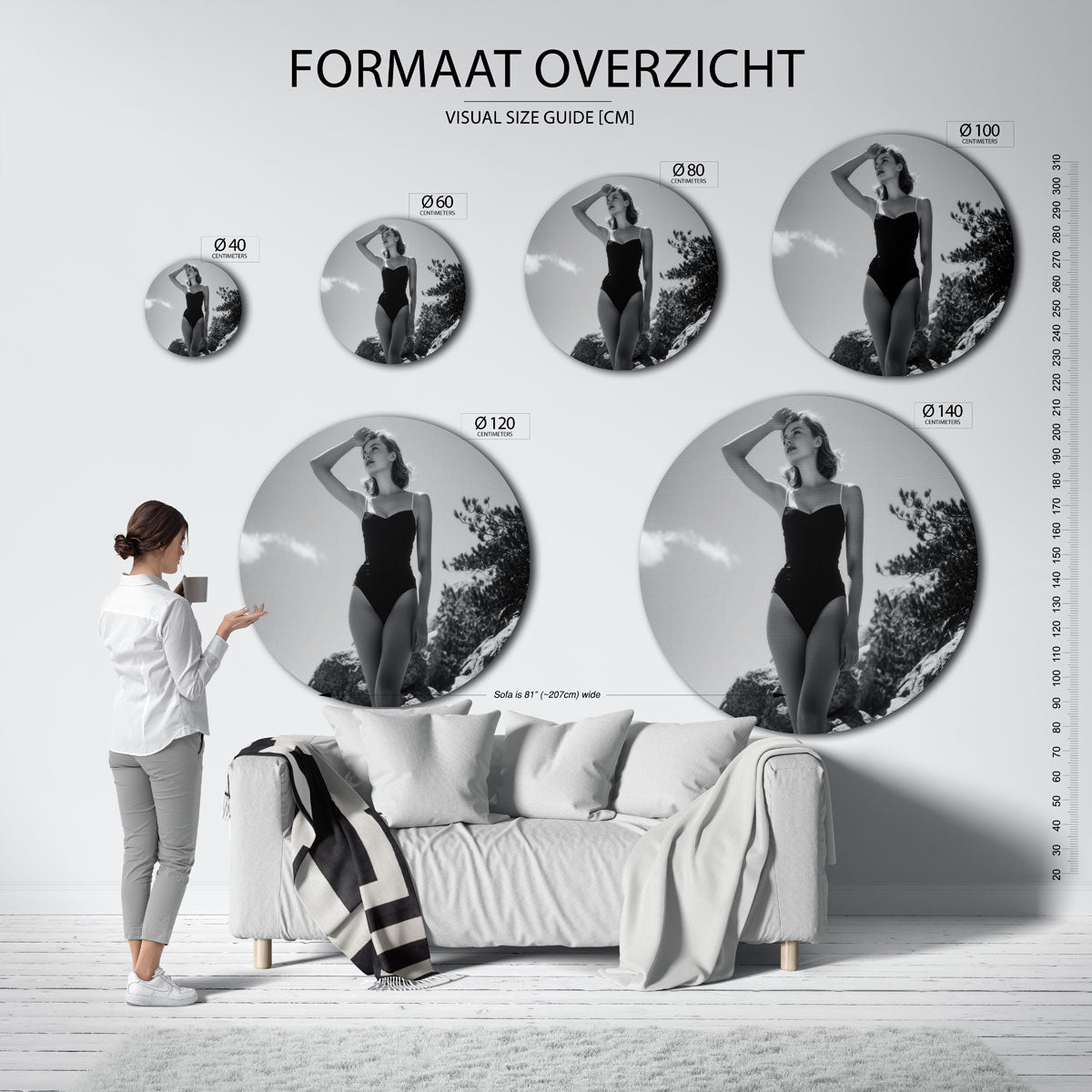 Vrouw in badpak Muurcirkel
