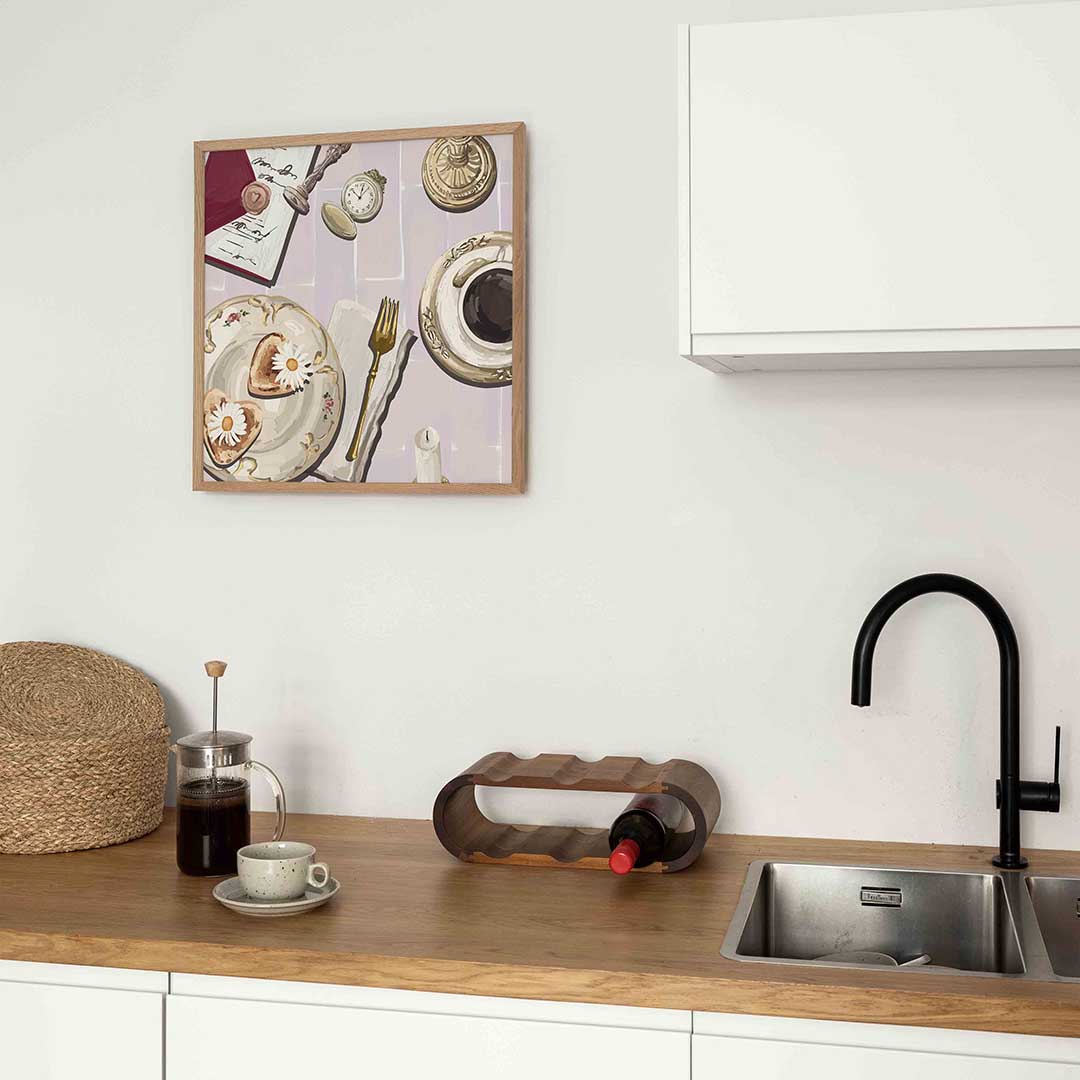Ontbijt met bloemen Poster