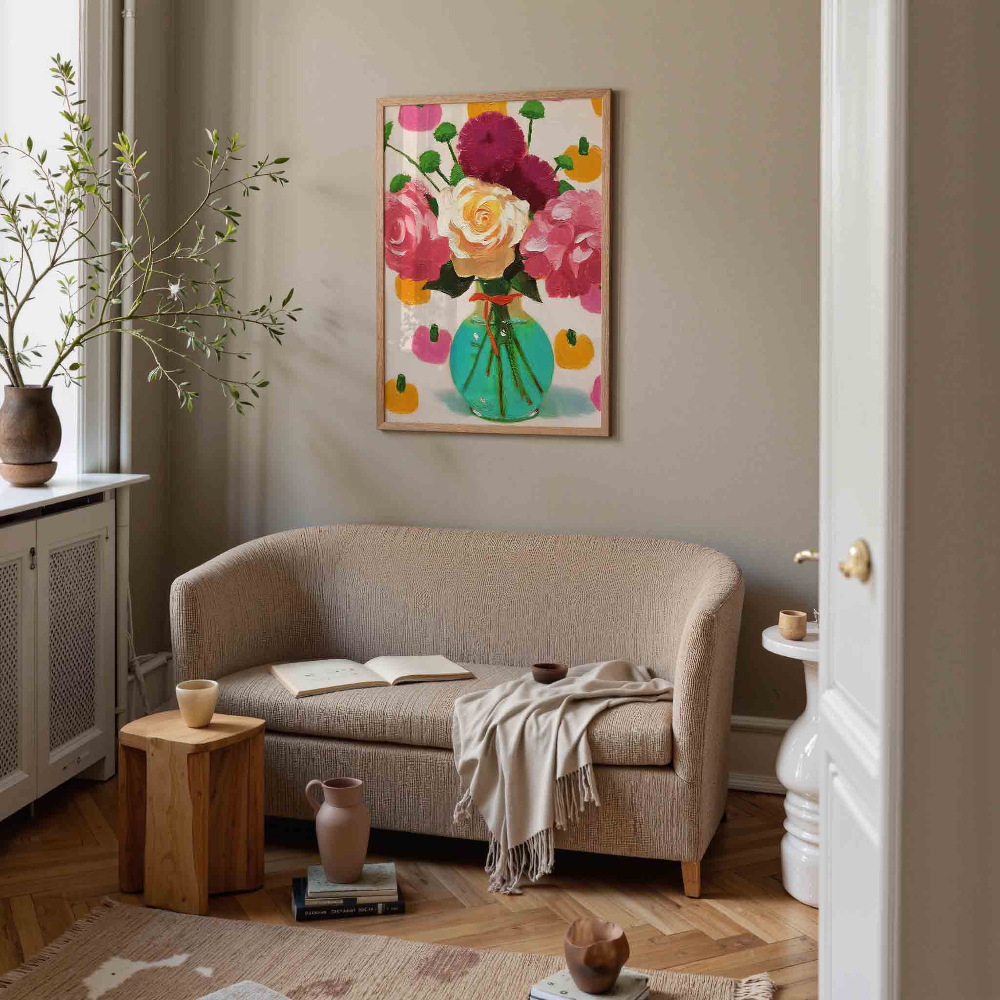 Bloemen in vaas Poster
