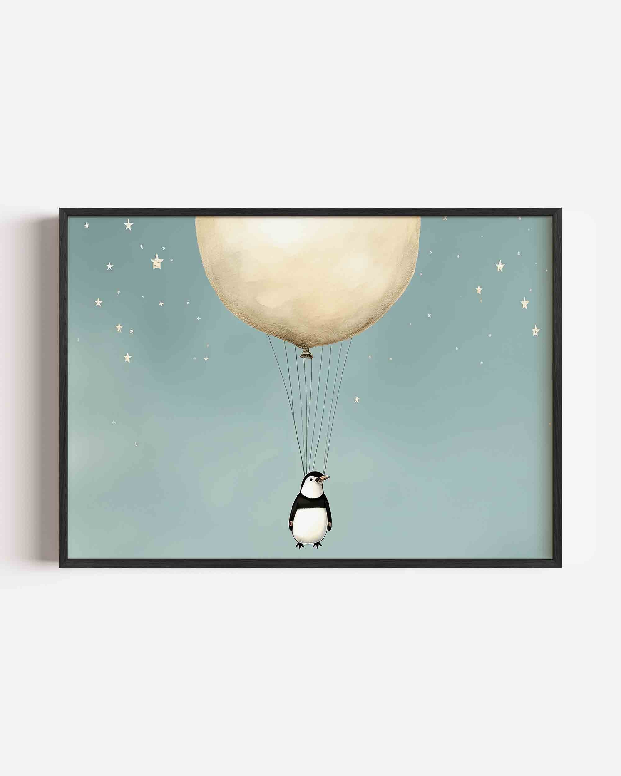 Pinguïn met ballon Poster