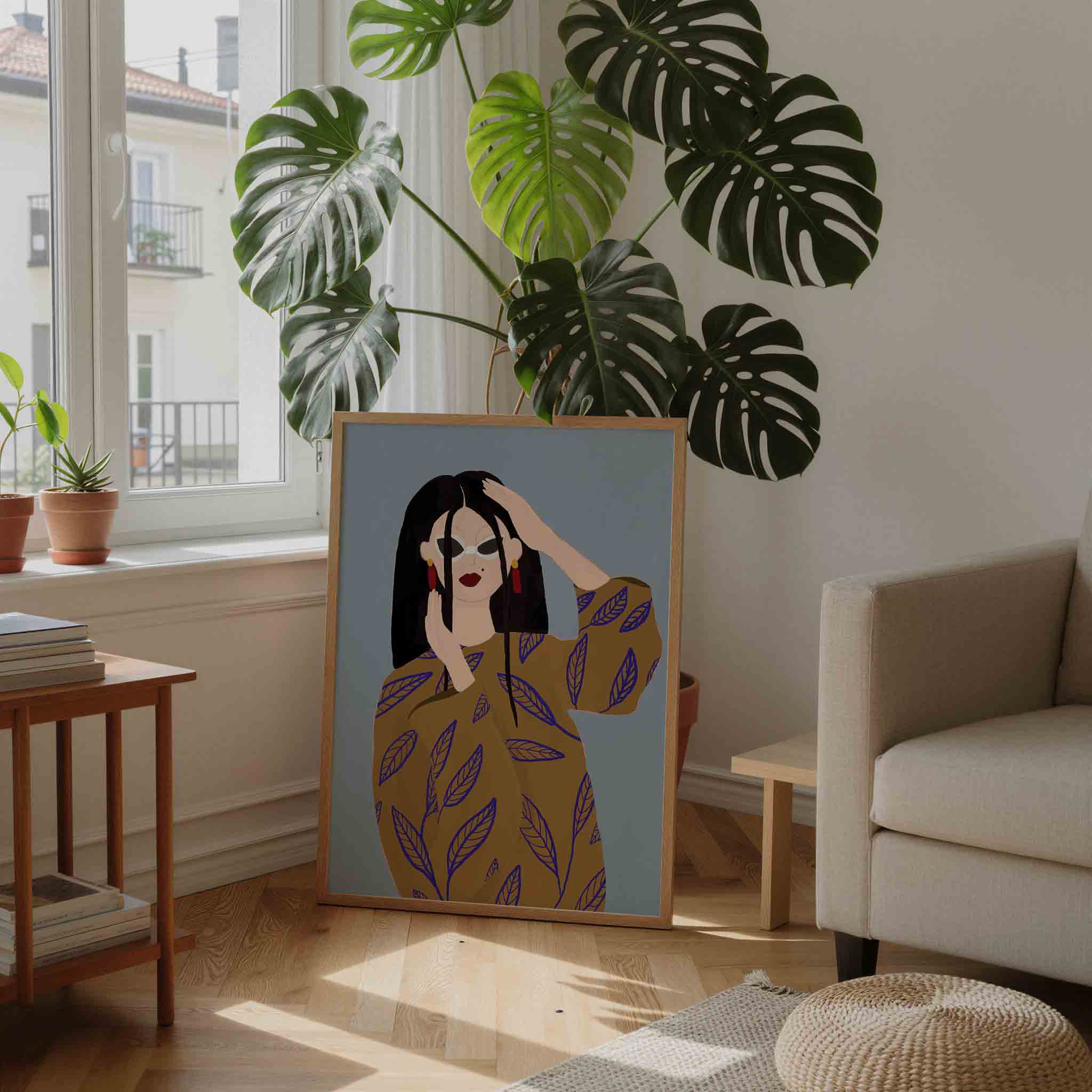 Vrouw met zonnebril Poster