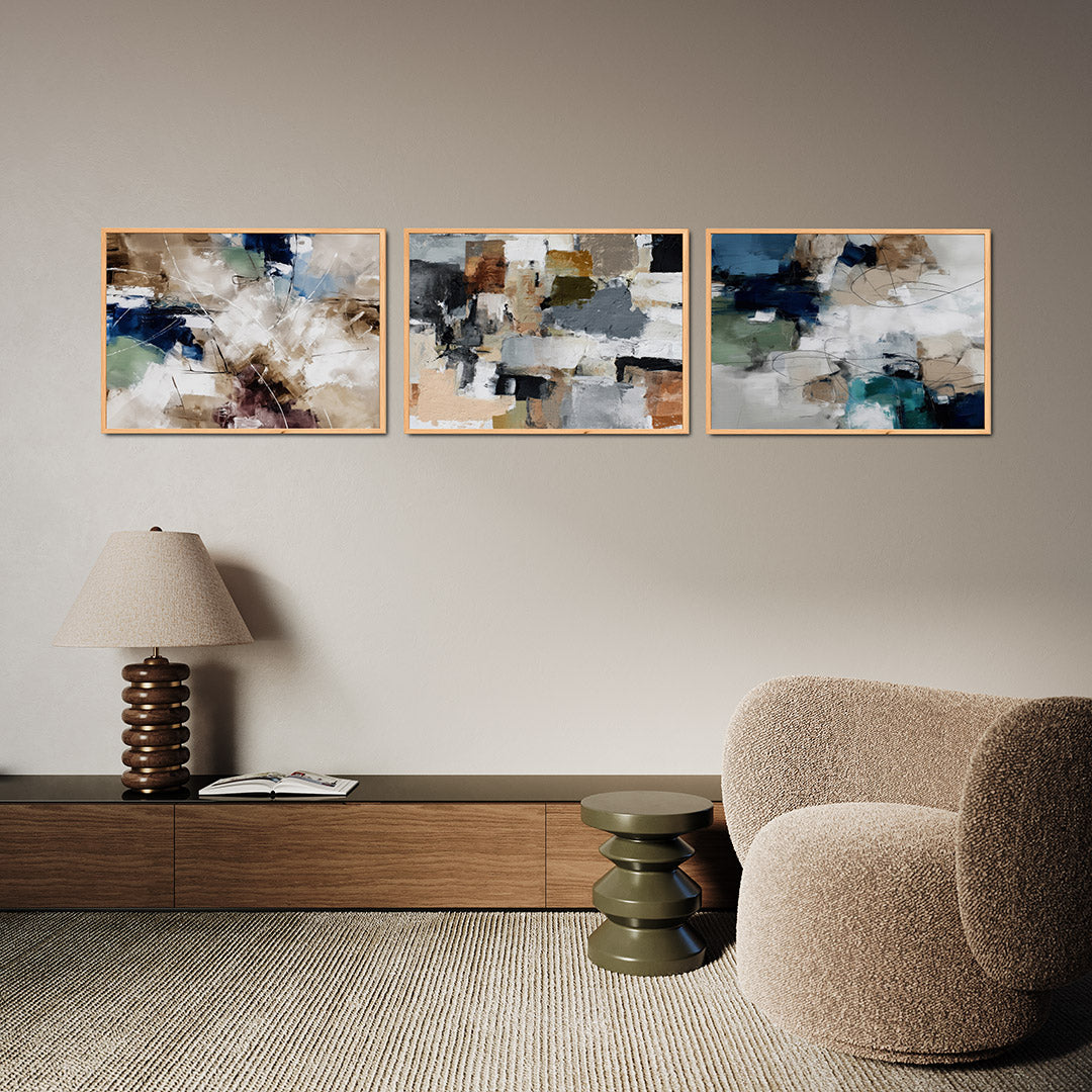 Kleurrijk lijnenspel Posterset