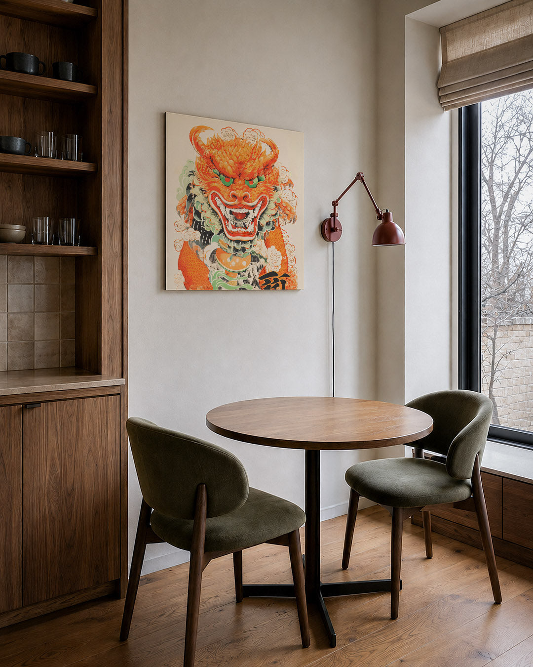 Dynamische draak illustratie Kunstwerk