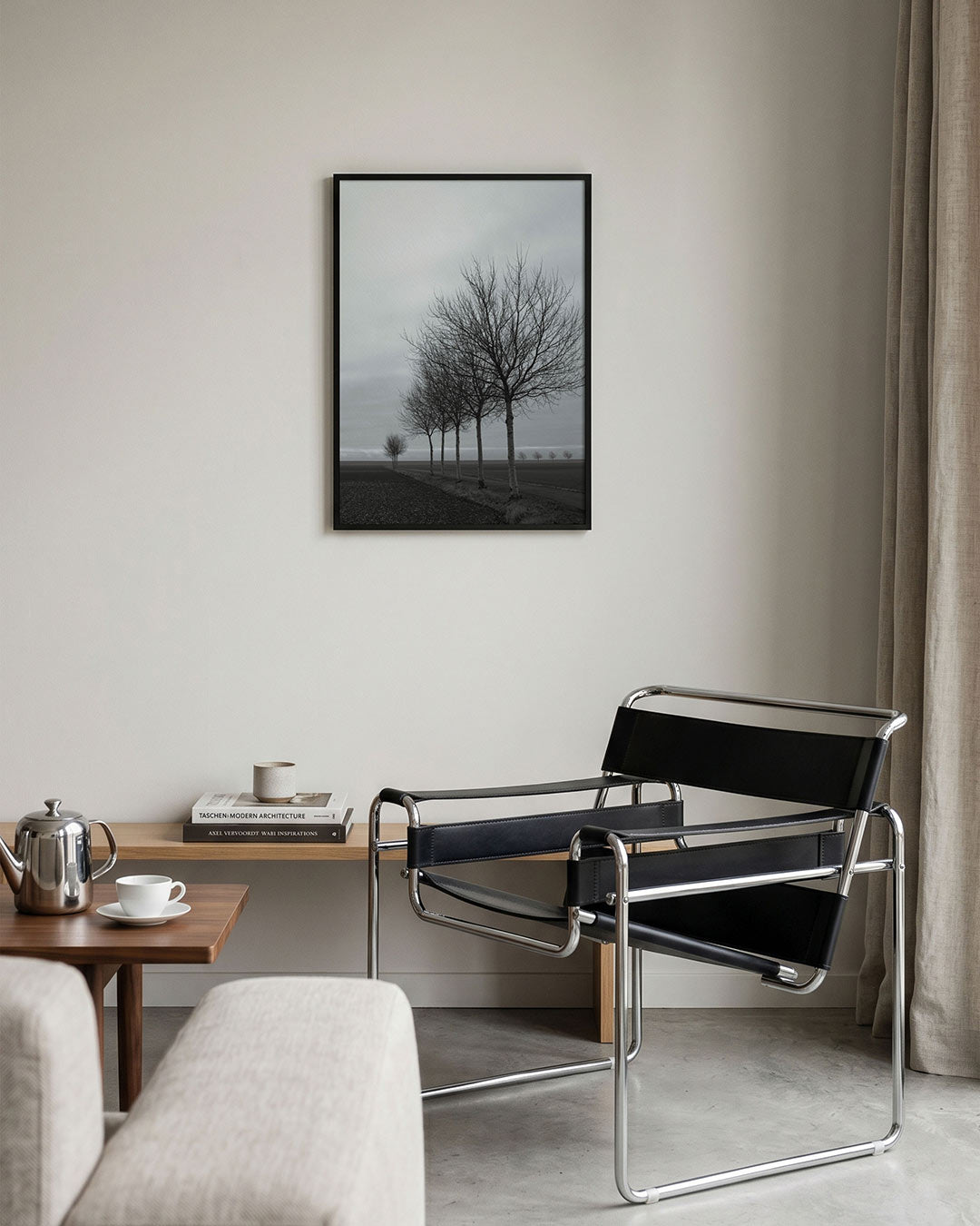 Landschap met bomenrij Poster