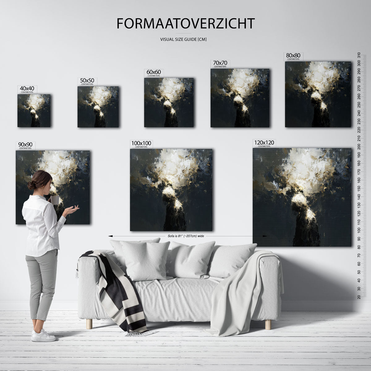 Abstracte figuur met lichteffect Poster
