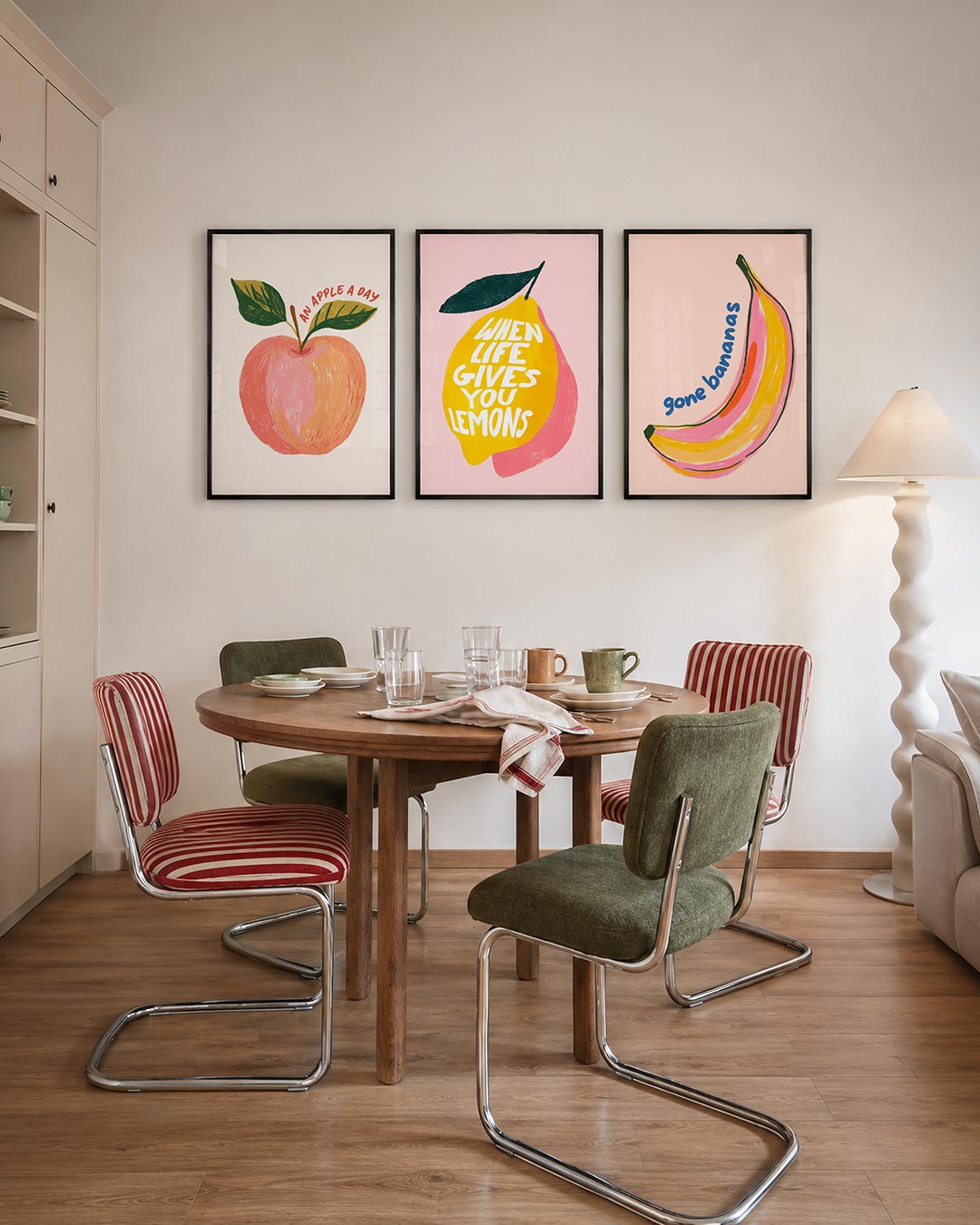 Fruitige kleurvlakken Posterset