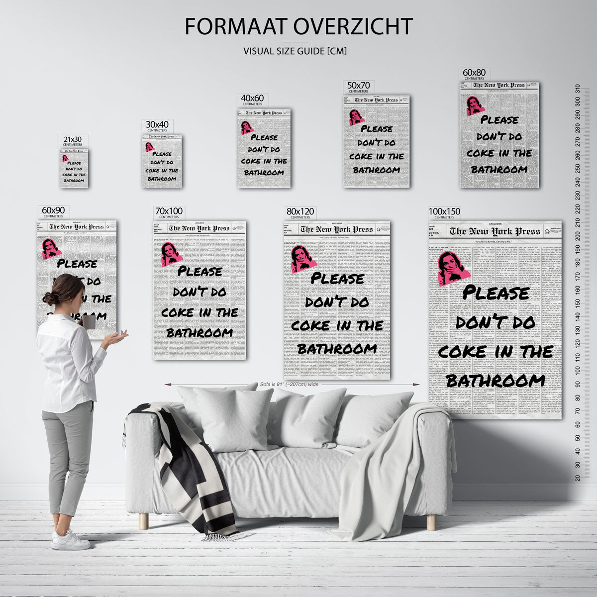 Krant met roze gezicht Poster