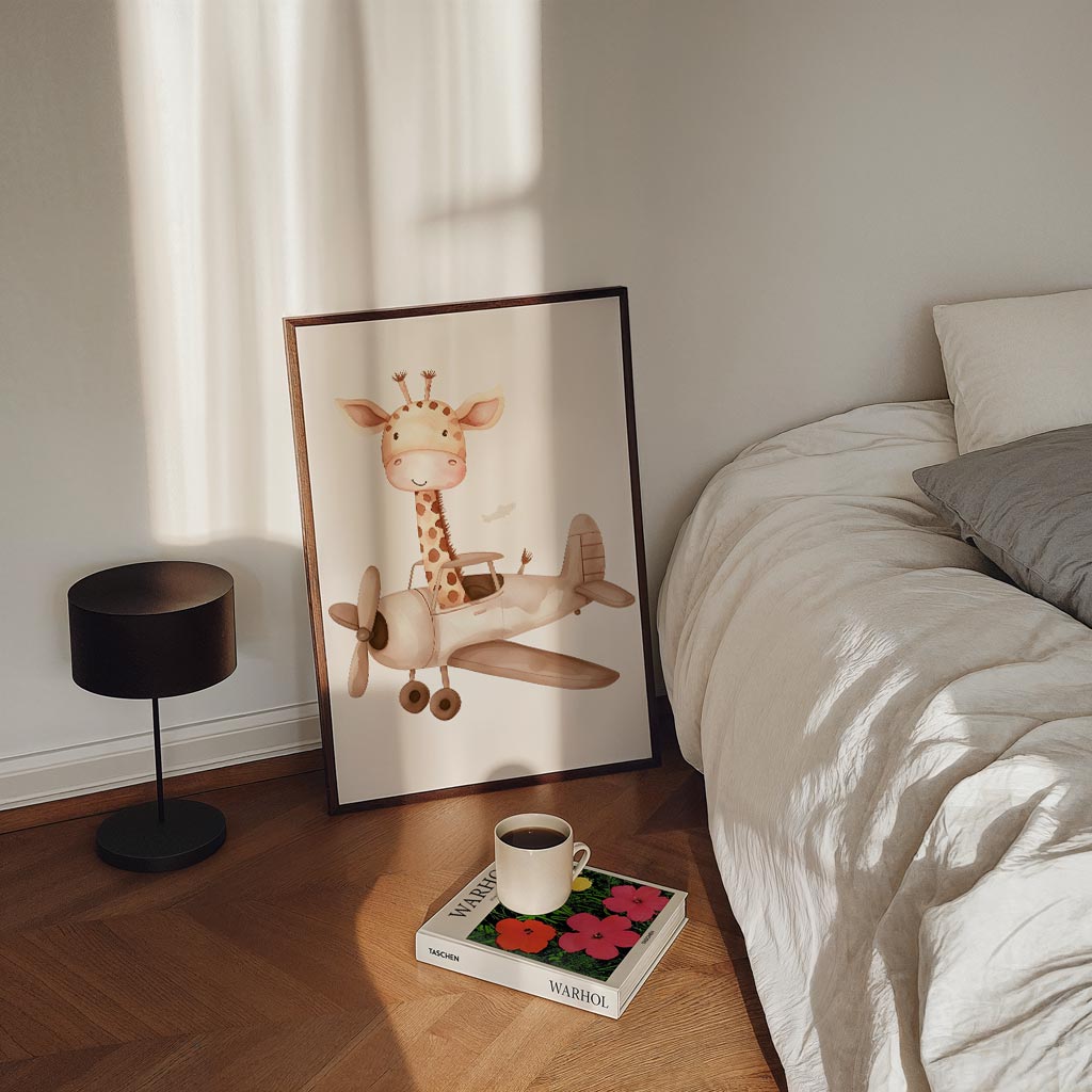 Luchtige Droomvlucht Giraffe Poster-WallArtistic