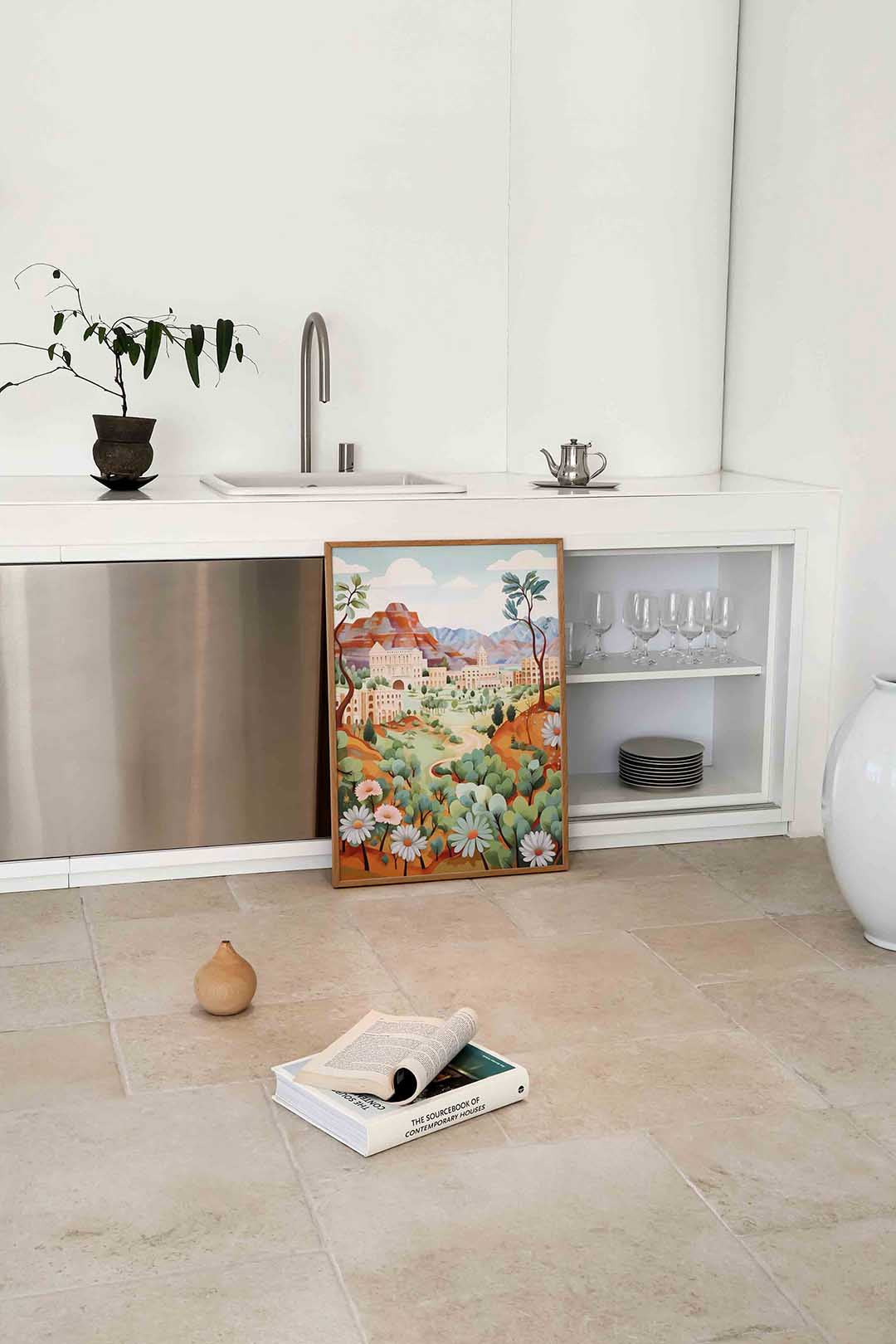 Landschap met bloemen Poster