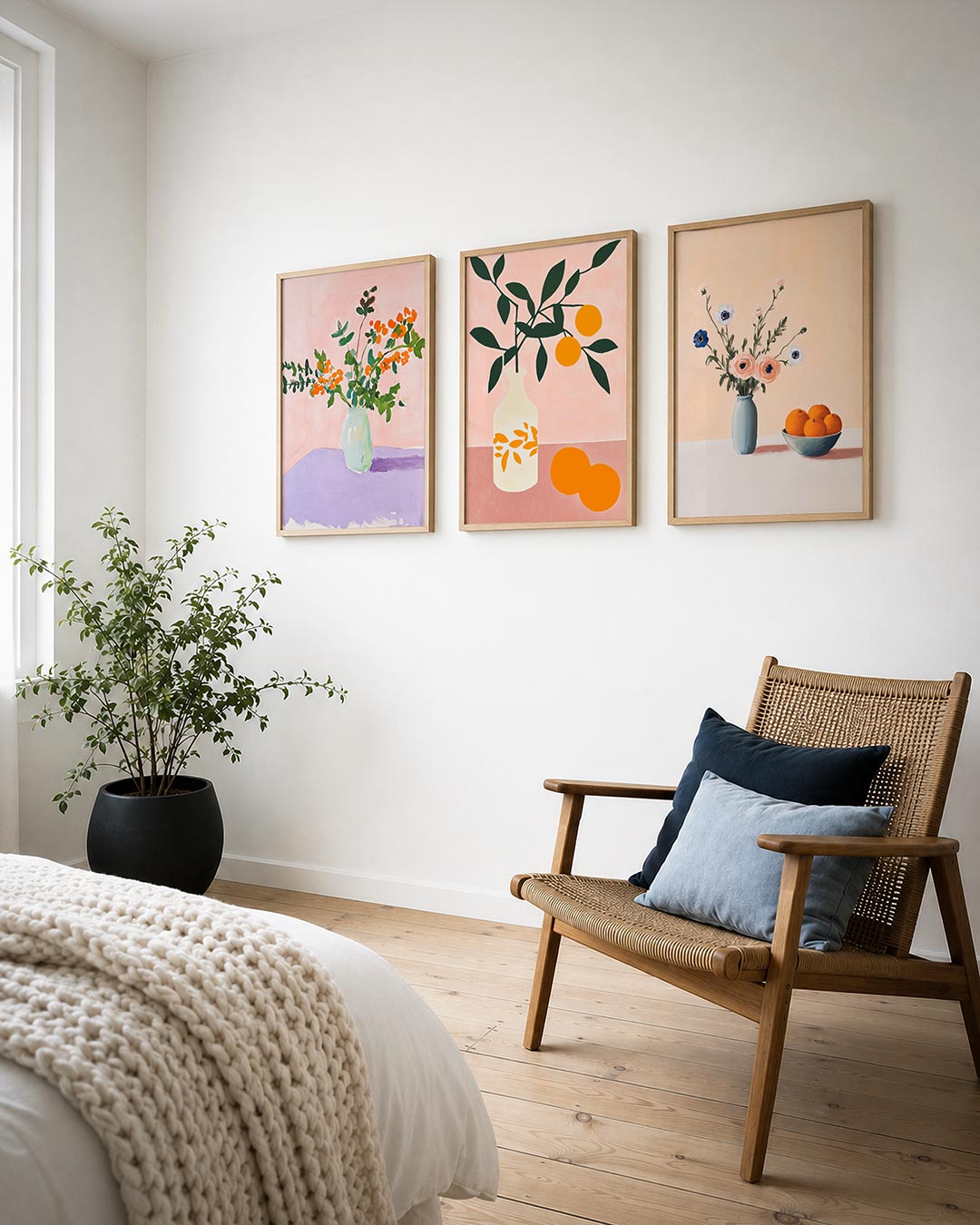 Bloemrijke kleurvlakken Posterset