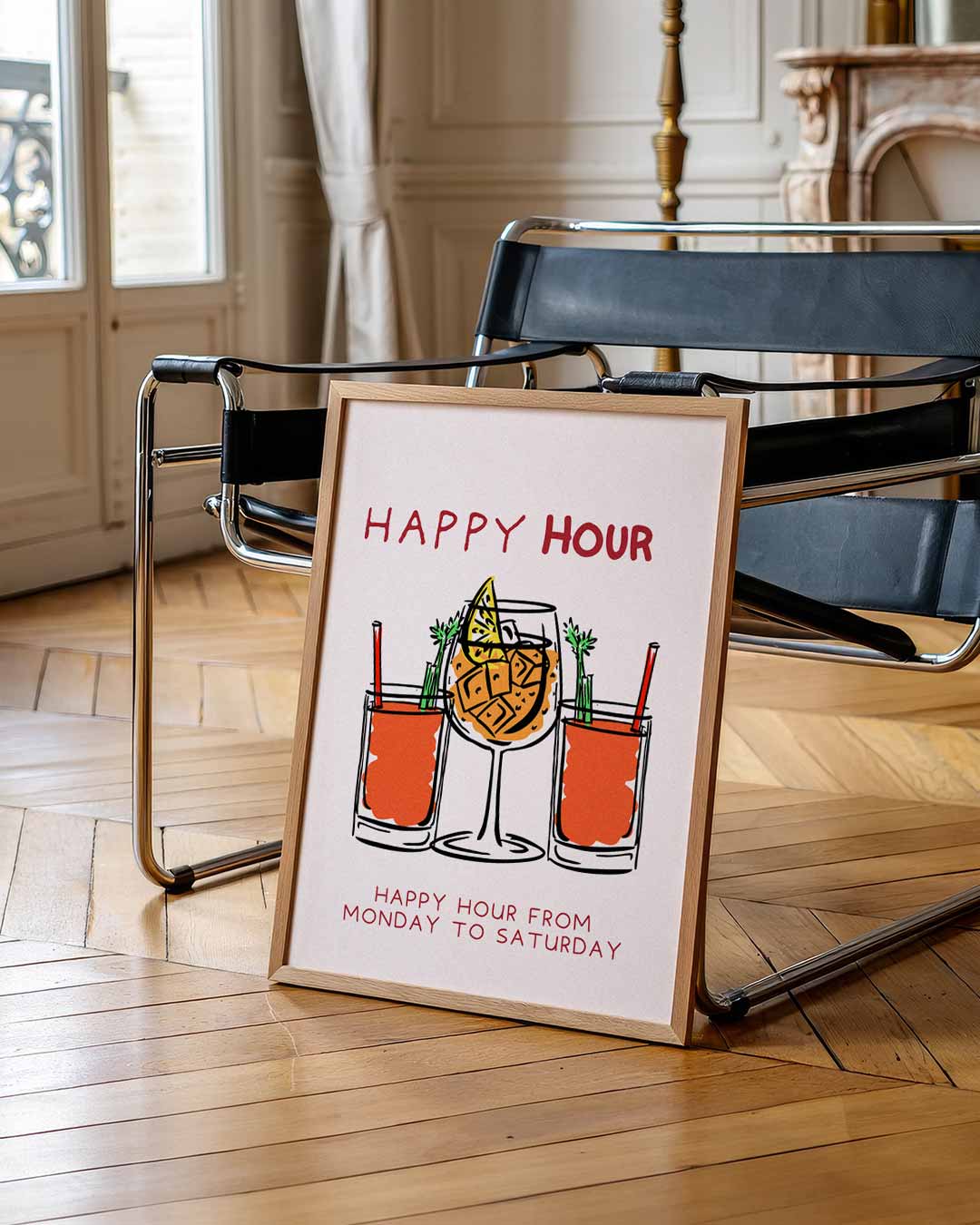 Happy Hour Cocktails Poster-WallArtistic