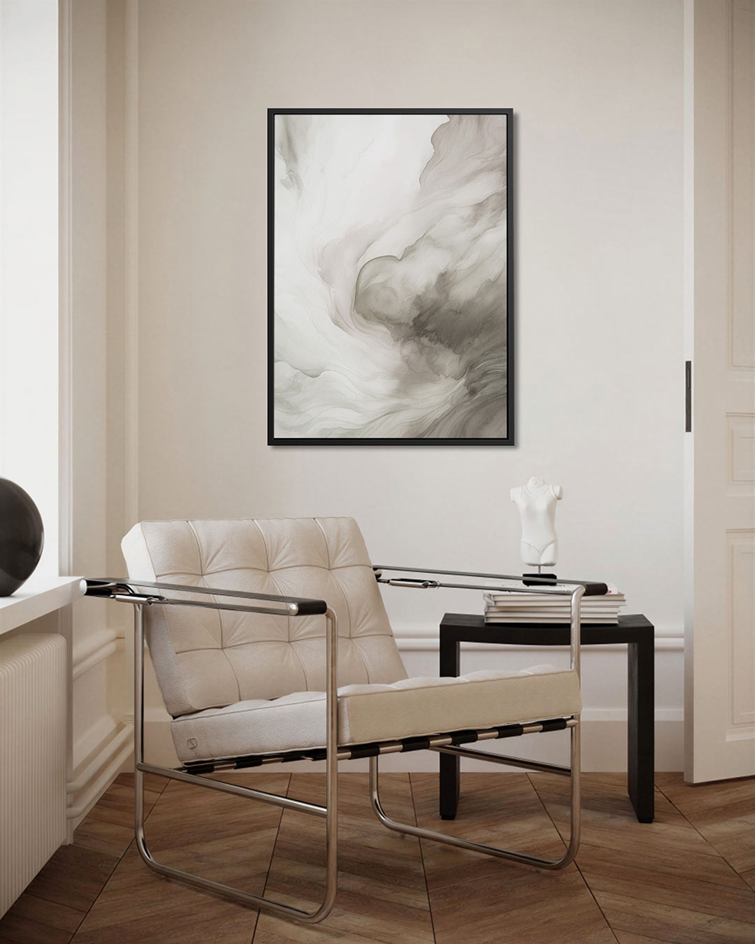Vloeiende grijstinten Kunstwerk