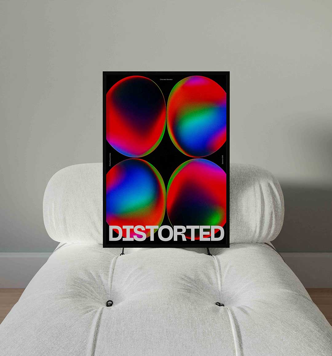 Distorted kleuren Poster