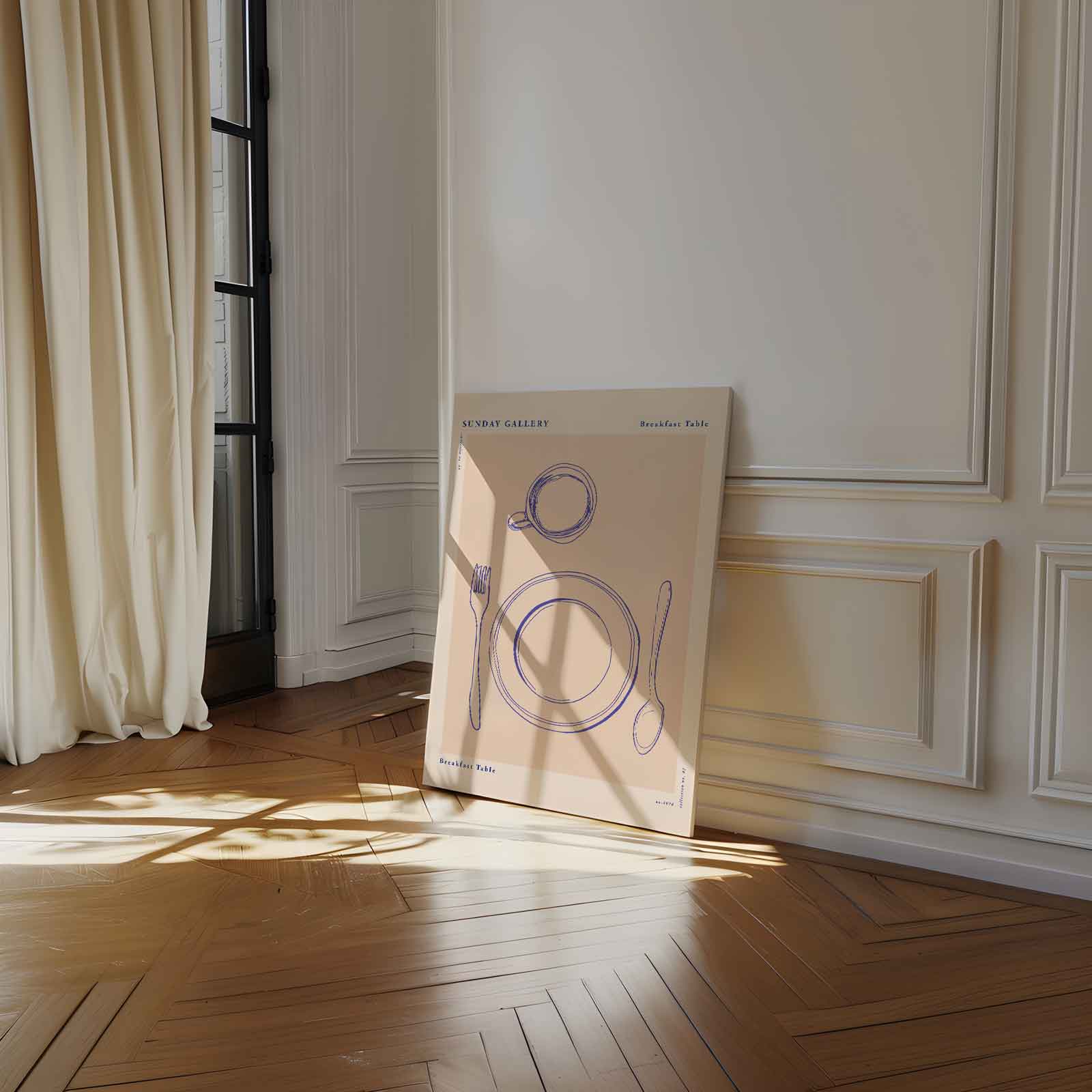 Ontbijt Tafereel Kunstwerk-canvas-dibond-plexiglas-wanddecoratie-WallArtistic