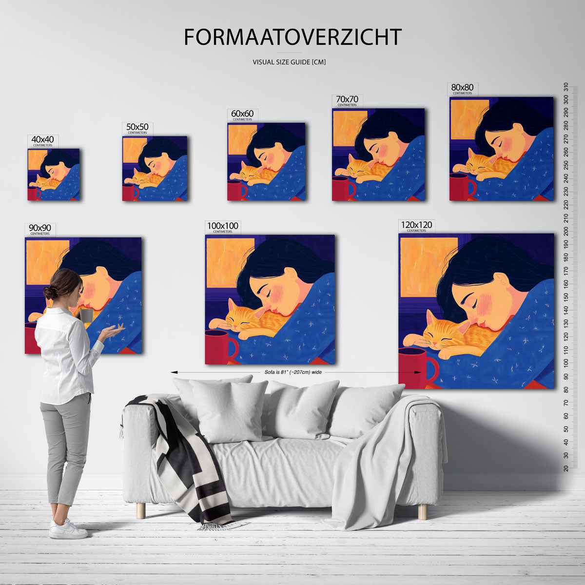 Meisje met kat Poster