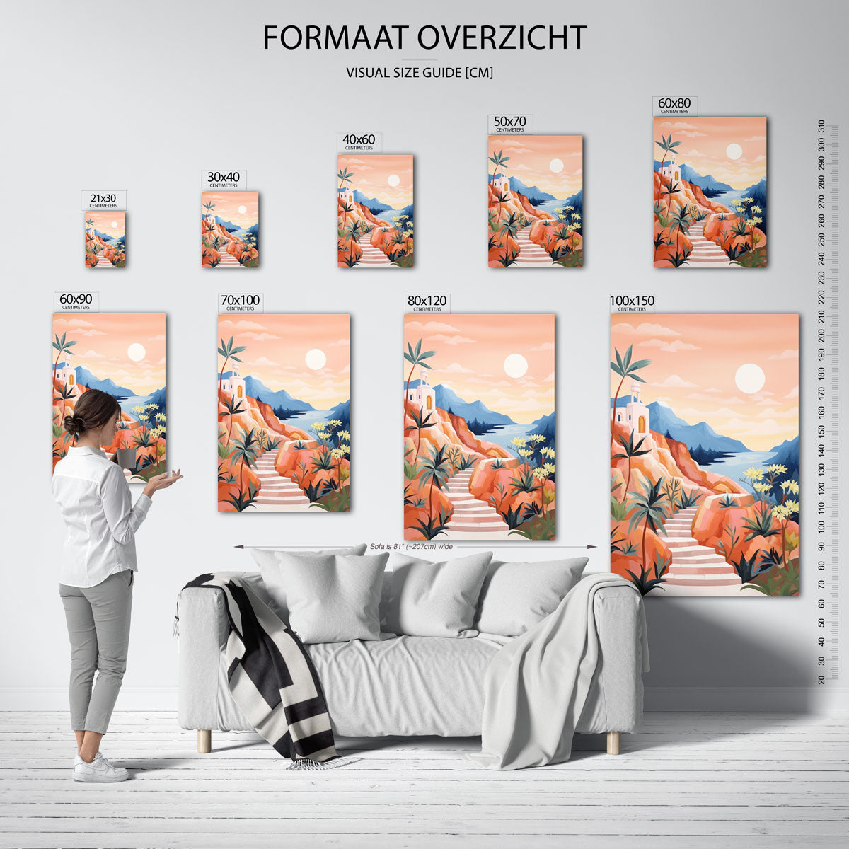 Landschap met trap Poster