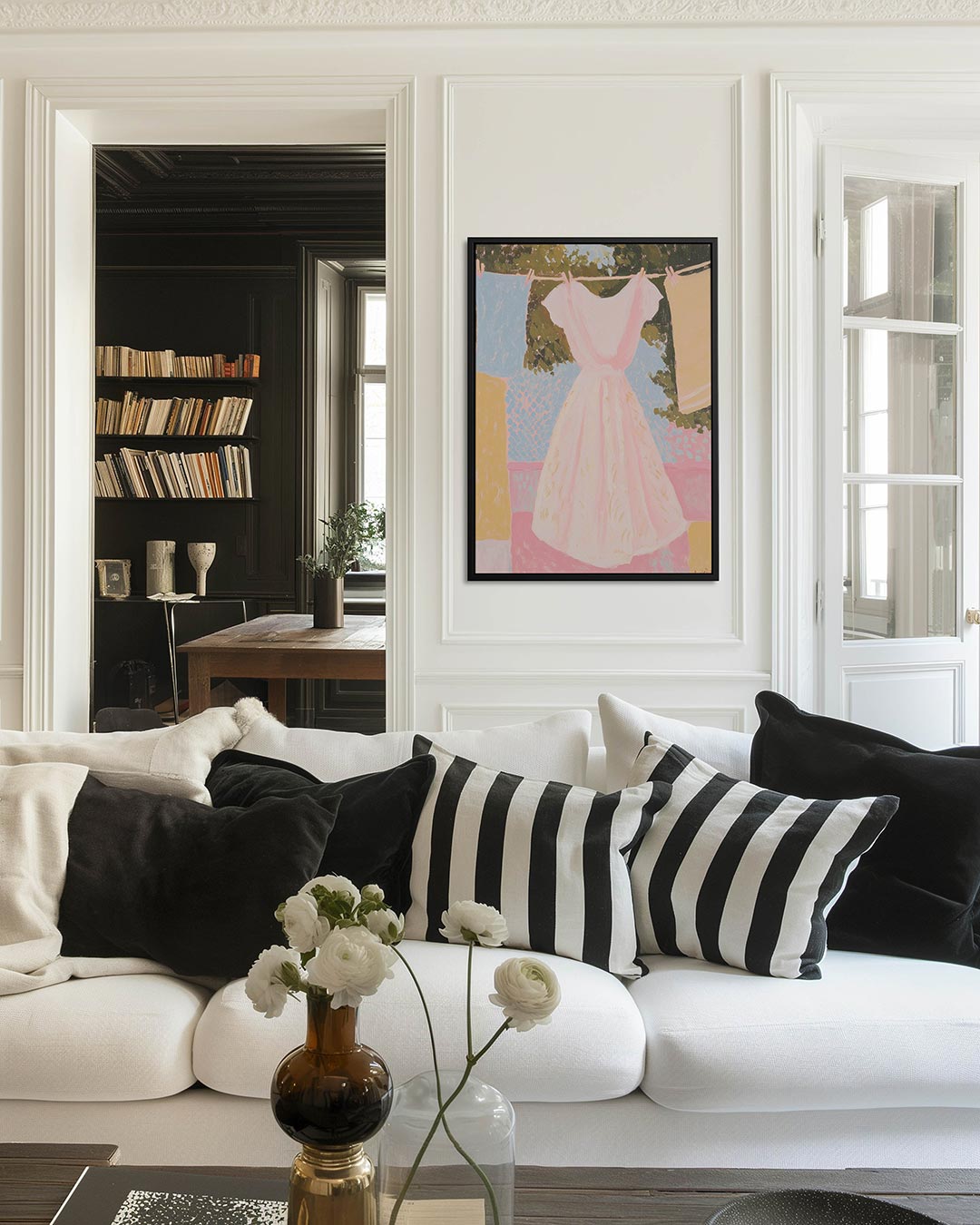 Waslijn met jurk Kunstwerk