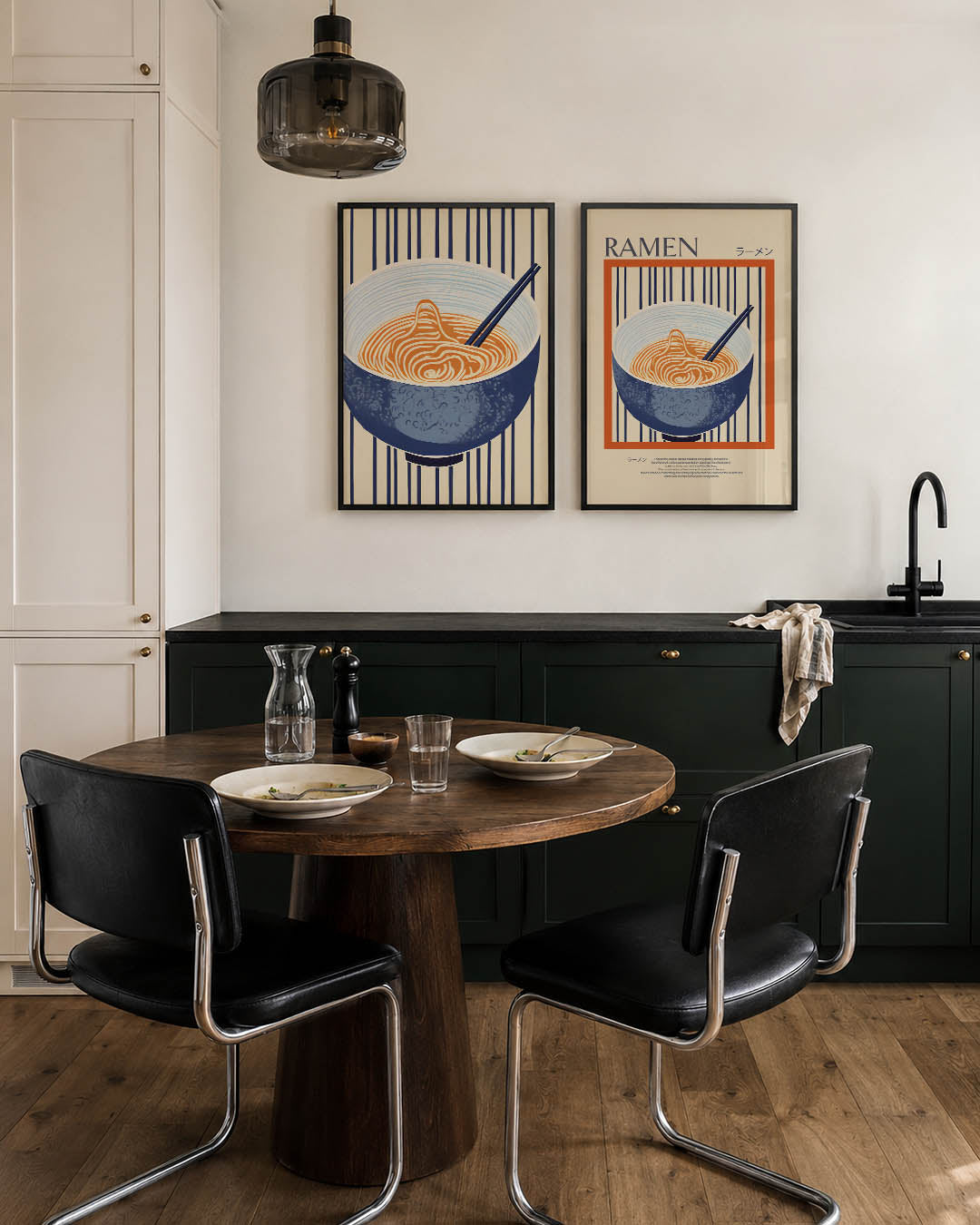 Lijnen en kom Posterset