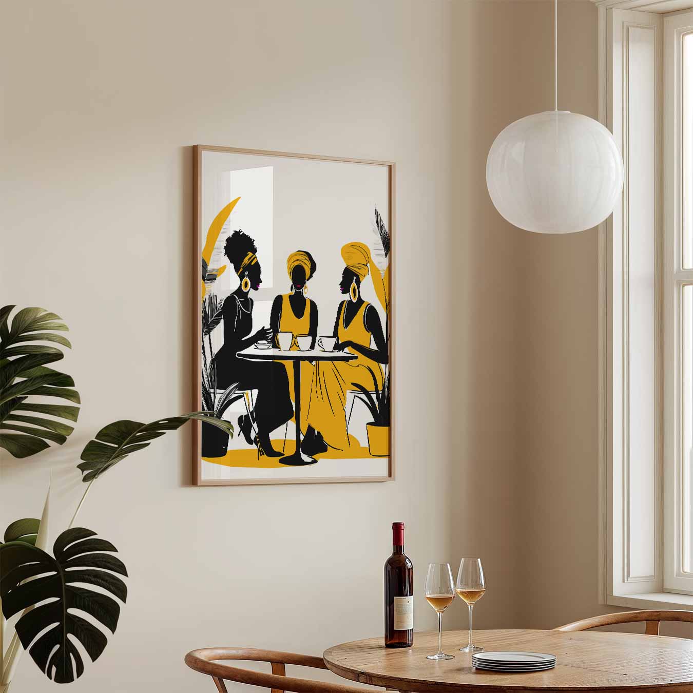 Stijlvolle Vrouwen aan de Koffietafel Poster-WallArtistic