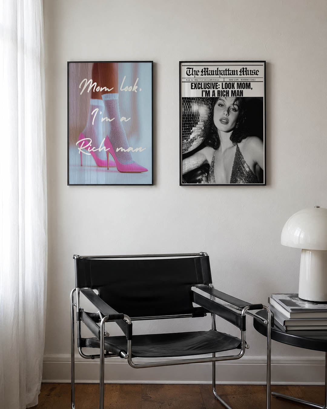 Roze schoenen statement Posterset