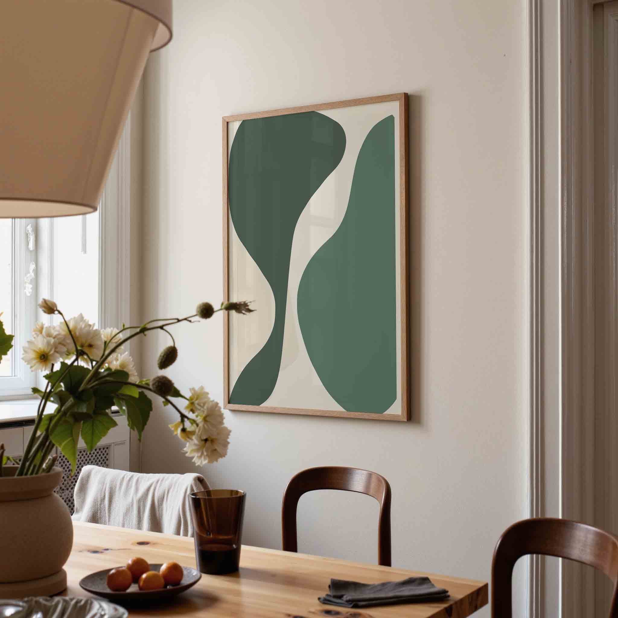 Abstracte groene vormen Poster