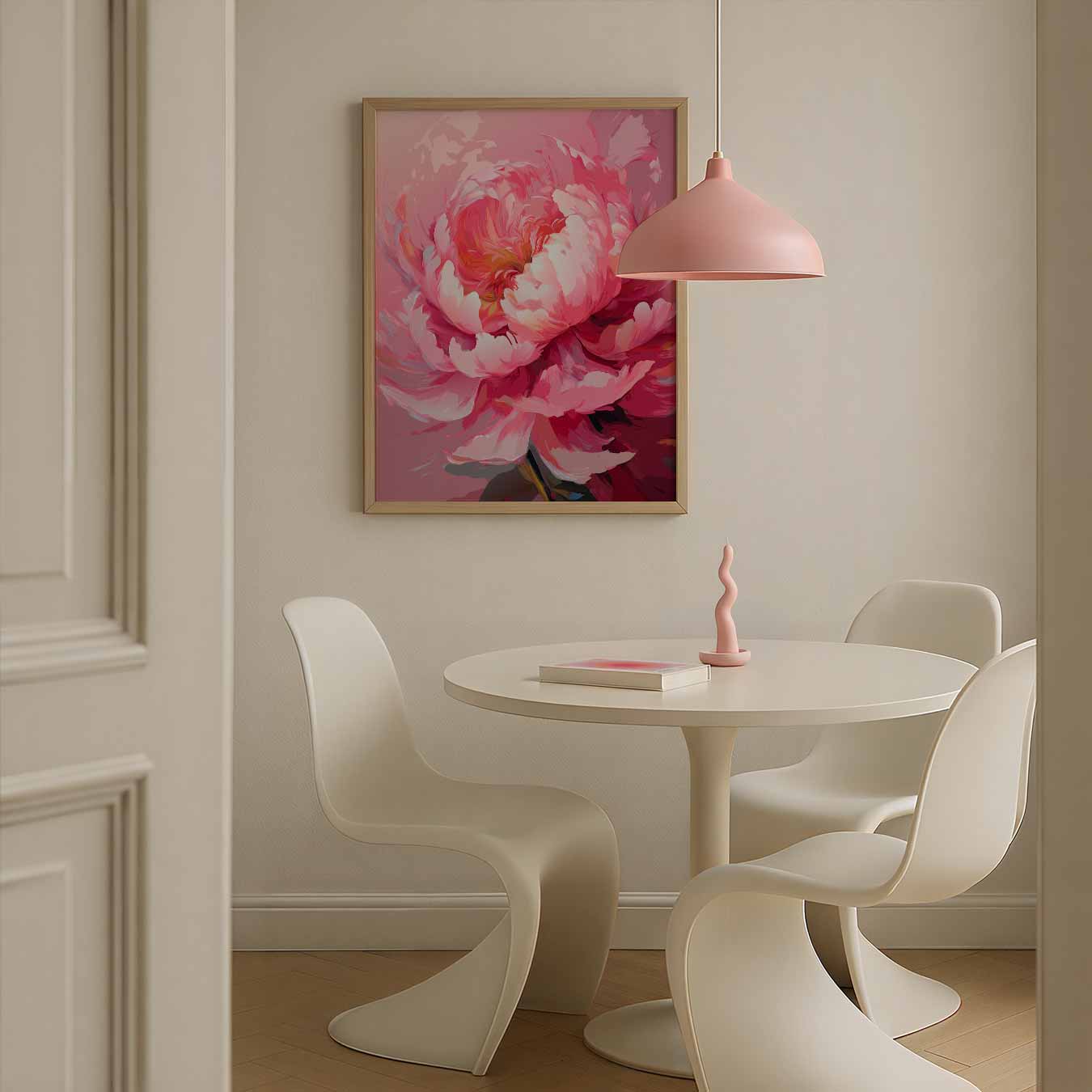 Betoverende Roze Pioenroos Poster-WallArtistic