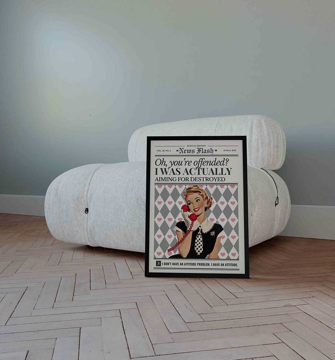 Vrouw met telefoon Poster