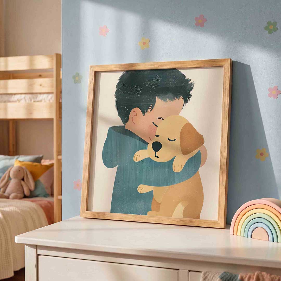 Kind met hond Poster