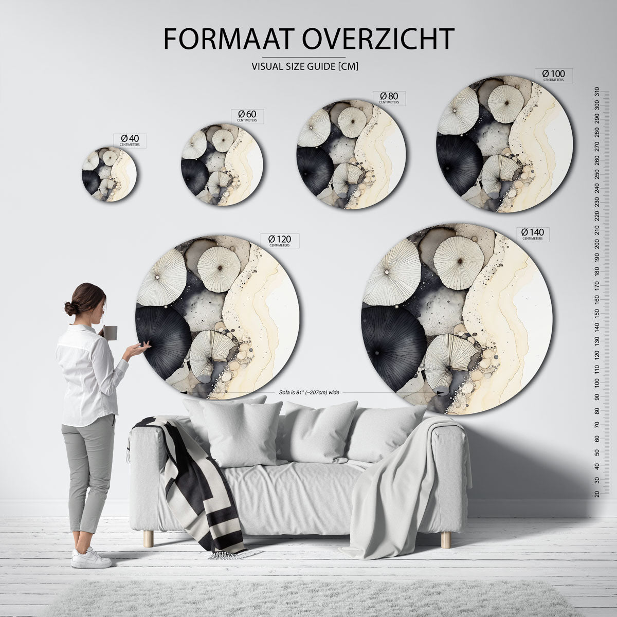 Organische vormen Muurcirkel