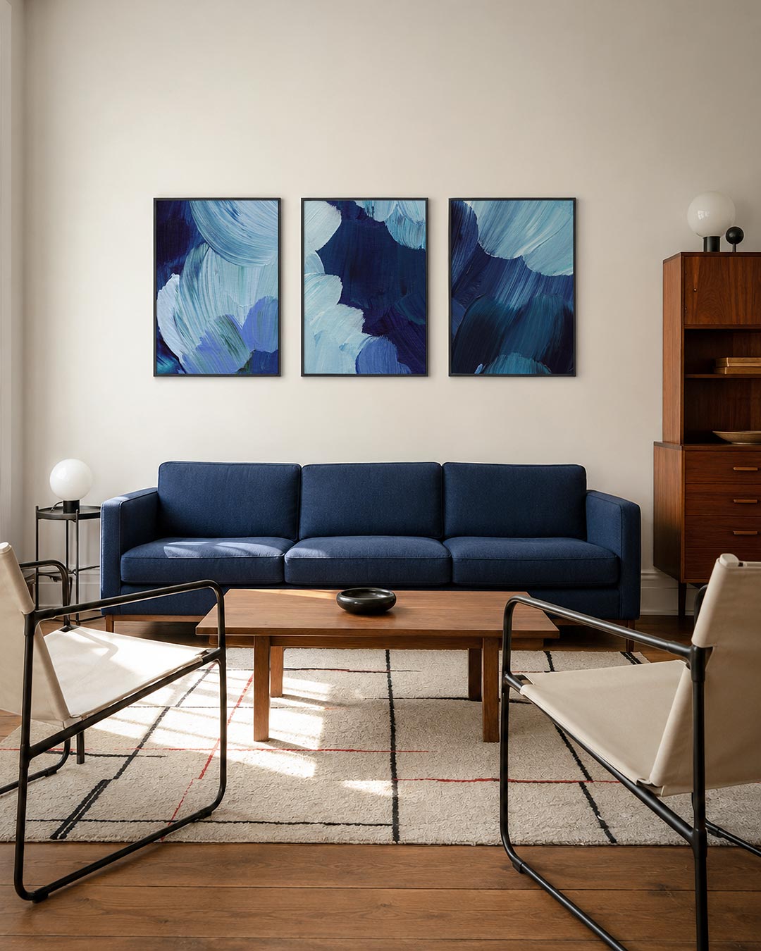 Blauwe kleurvlakken Posterset