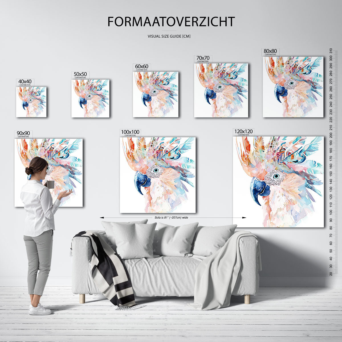 Papegaai met kleurrijke veren Poster