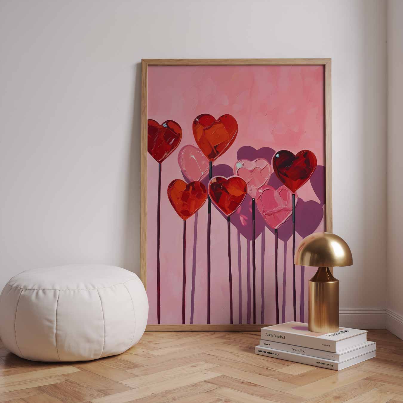Hartvormige Bloemen Poster-WallArtistic