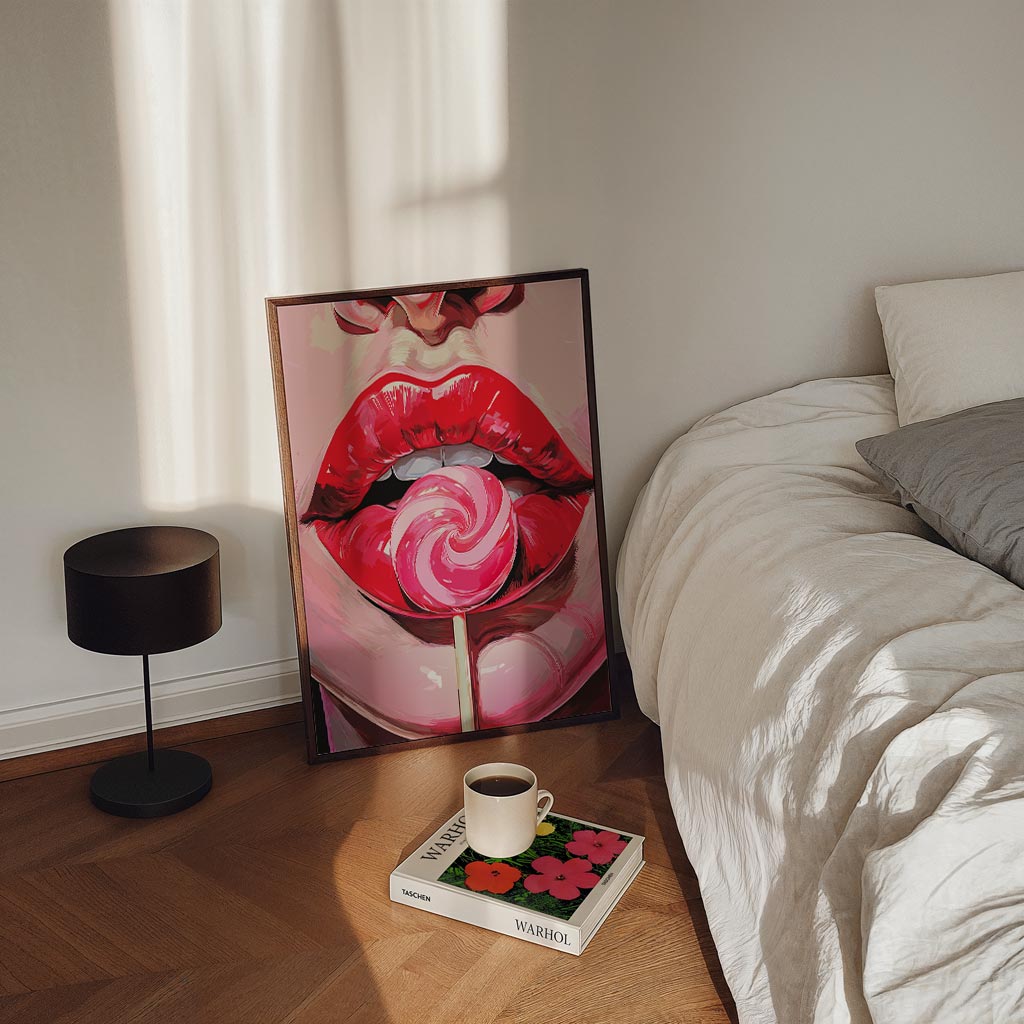 Pop Art Lippen met Lolly Poster-WallArtistic