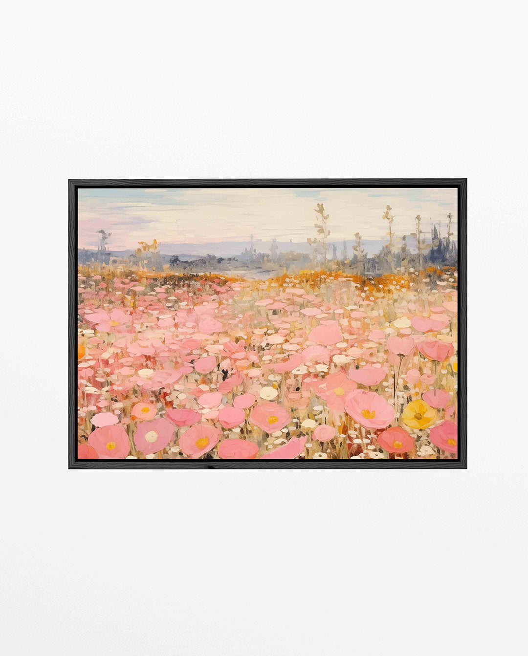 Bloemenveld in pastel Kunstwerk