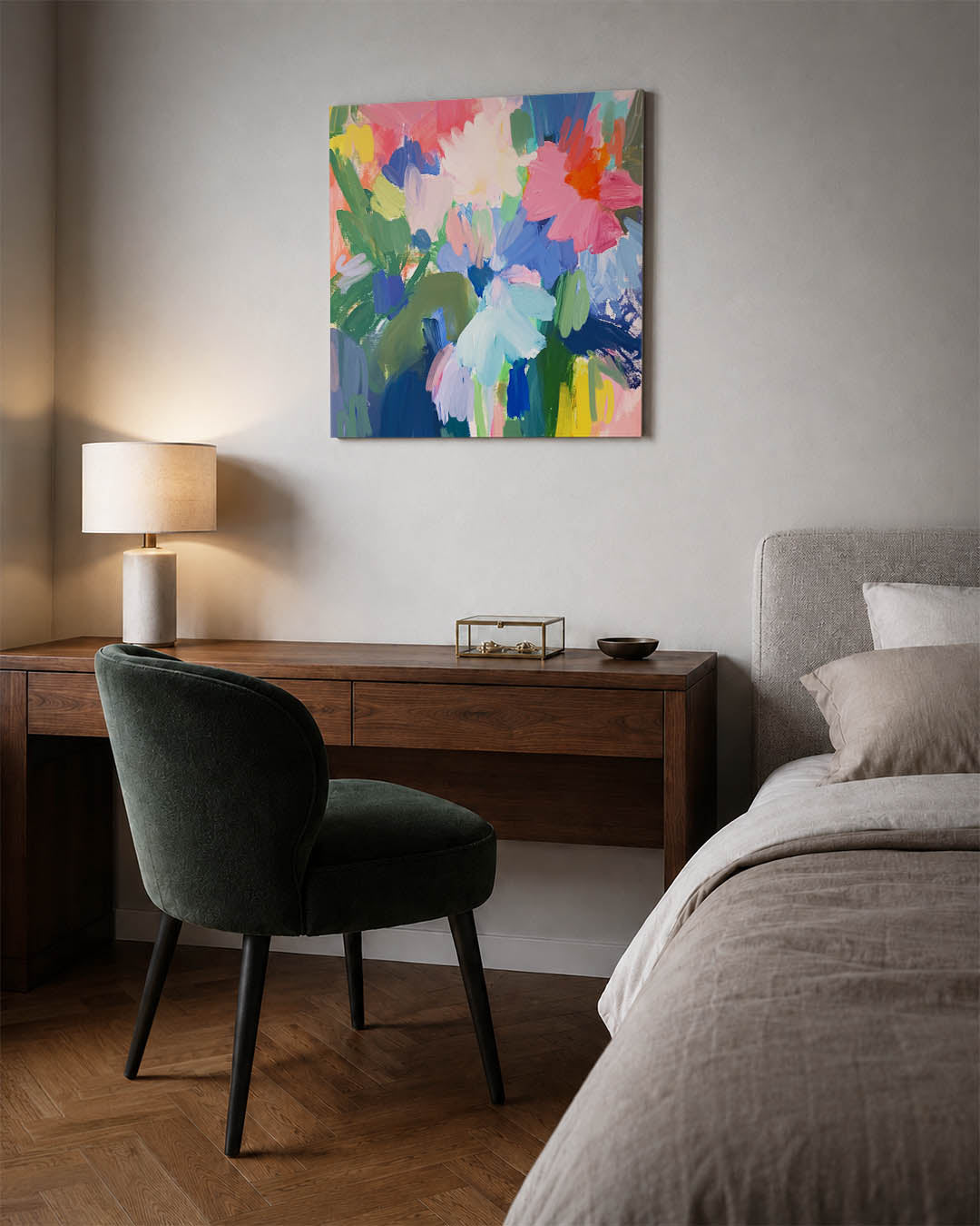 Kleurrijke bloemenvormen Kunstwerk
